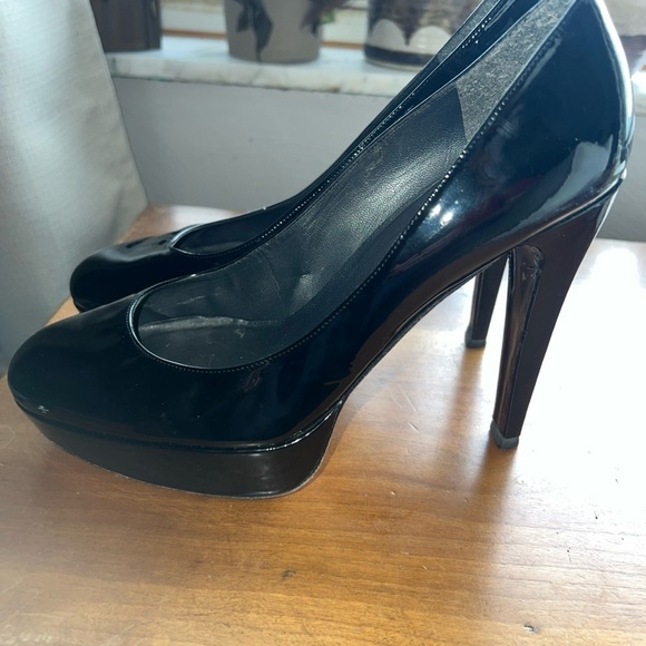 Stuart Weitzman Shoes Women 9M Stilts Platform Black Patent Leather High Heels - Picture 5 of 12